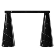 Load image into Gallery viewer, Toros Black Marble Designer Cone Shape Legs Console Polished
