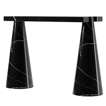 Load image into Gallery viewer, Toros Black Marble Designer Cone Shape Legs Console Polished
