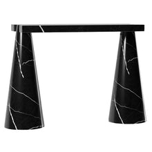 Load image into Gallery viewer, Toros Black Marble Designer Cone Shape Legs Console Polished
