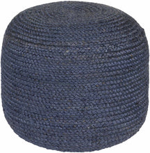 Load image into Gallery viewer, Gail Navy Jute Knitted Pouf
