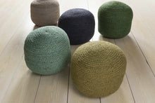 Load image into Gallery viewer, Gail Navy Jute Knitted Pouf
