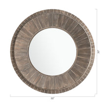 Load image into Gallery viewer, Traditional Round Decorative Wood Farmhouse Wall Mirror
