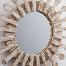 Load image into Gallery viewer, Traditional Round Wood Mirror Antiqued Casual Wall Decoration
