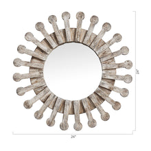 Load image into Gallery viewer, Traditional Round Wood Mirror Antiqued Casual Wall Decoration
