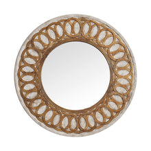 Load image into Gallery viewer, Traditional Round Wood Mirror Antiqued Classic Wall Decoration
