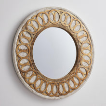 Load image into Gallery viewer, Traditional Round Wood Mirror Antiqued Classic Wall Decoration
