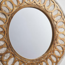 Load image into Gallery viewer, Traditional Round Wood Mirror Antiqued Classic Wall Decoration
