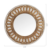 Load image into Gallery viewer, Traditional Round Wood Mirror Antiqued Classic Wall Decoration
