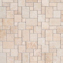 Cargar imagen en el visor de la galería, Classic Beige Travertine Versailles Pattern Tumbled Mosaic Floor and Wall Tile - Livfloors Collection
