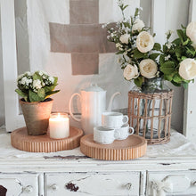 Load image into Gallery viewer, Fluted Wooden Display Trays, Set of Two

