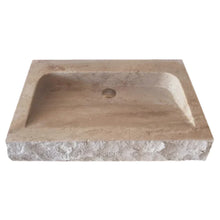 Load image into Gallery viewer, Troia Light Travertine Rustic Rectangular Wall-mount Bathroom Sink (W)16&quot; (L)30&quot; (H)5&quot;
