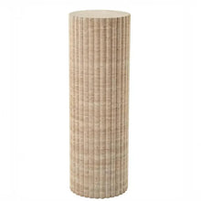 Load image into Gallery viewer, Troia Light Travertine Plinth Side Table Fluted Unfilled, Honed
