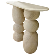 Load image into Gallery viewer, Troia Light Travertine Designer Console Filled and Honed (W)12&quot; (L)49&quot; (H)31.5&quot;
