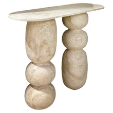 Load image into Gallery viewer, Troia Light Travertine Designer Console Filled and Honed (W)12&quot; (L)49&quot; (H)31.5&quot;
