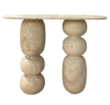 Load image into Gallery viewer, Troia Light Travertine Designer Console Filled and Honed (W)12&quot; (L)49&quot; (H)31.5&quot;
