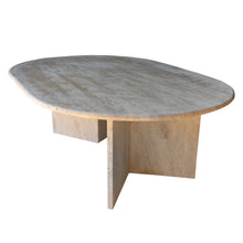 Load image into Gallery viewer, Troia Light Travertine Oval Shape Coffee Table Filled and Polished (W)24&quot; (L)48&quot; (H)16&quot;
