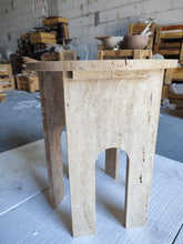 Load image into Gallery viewer, Troia Light Travertine Round End/Side Table U Shape Legs Unfilled, Honed (D)18&quot; (H)20&quot;
