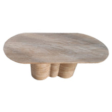 Load image into Gallery viewer, Tuscany Walnut Travertine Vein-cut Oval Shape Coffee Table Wavy Legs (W)20&quot; (L)40&quot; (H)18&quot;
