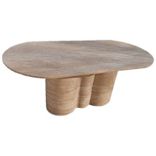 Load image into Gallery viewer, Tuscany Walnut Travertine Vein-cut Oval Shape Coffee Table Wavy Legs (W)20&quot; (L)40&quot; (H)18&quot;
