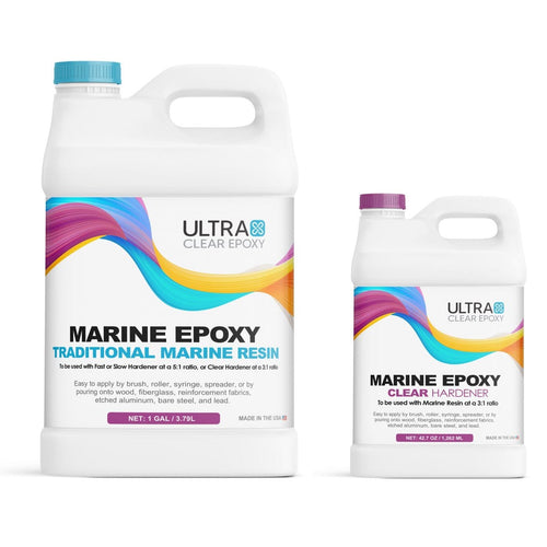 UltraClear Epoxy Protective Coatings & Sealants 1 Gallon Kit $159 Clear Marine Epoxy Kit