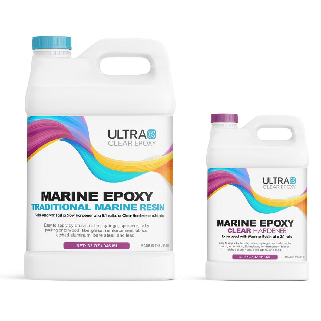 UltraClear Epoxy Protective Coatings & Sealants 1 Quart Kit $79 Clear Marine Epoxy Kit