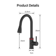 Load image into Gallery viewer, Videcshop Kitchen Faucet Matt Black / Stainless Steel / Smart Led Temperature Control VIDEC KW-68R Smart Kitchen Faucet, 3 Modes Pull Down Sprayer, Smart LED For Water Temperature Control, Ceramic Valve, 360-Degree Rotation, 1 or 3 Hole Deck Plate.

