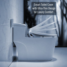 Load image into Gallery viewer, Videcshop Smart toilet seat 19.93 x 15.81 x 5.12 inches / White / PVC VIDEC TB-33R Electronic  Bidet Smart Toilet Seat,  Filtered &amp; Unlimited Warm Water, 8 Modes SPA Wash, Deodorizer, Warm Purified Air Dryer, Pre-wetting.
