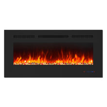 Load image into Gallery viewer, Wall Electric Fireplace with Remote Control and Touch Screen in 13 Flame Colors and Base Lights
