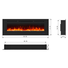 Load image into Gallery viewer, Wall Electric Fireplace with Remote Control and Touch Screen in 13 Flame Colors and Base Lights
