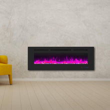 Load image into Gallery viewer, Wall Electric Fireplace with Remote Control and Touch Screen in 13 Flame Colors and Base Lights
