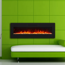 Load image into Gallery viewer, Wall Electric Fireplace with Remote Control and Touch Screen in 13 Flame Colors and Base Lights
