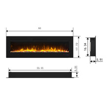 Load image into Gallery viewer, Wall Electric Fireplace with Remote Control and Touch Screen in 13 Flame Colors and Base Lights
