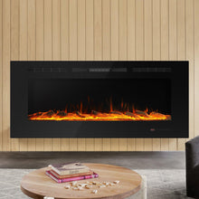 Load image into Gallery viewer, Wall Electric Fireplace with Remote Control and Touch Screen in 13 Flame Colors and Base Lights
