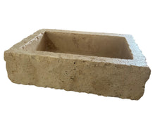 Load image into Gallery viewer, Walnut Travertine Rustic Rectangular Wall-mount Bathroom Sink (W)20&quot; (L)30&quot; (H)8&quot;
