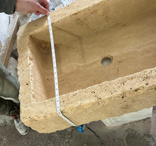Load image into Gallery viewer, Walnut Travertine Rustic Rectangular Wall-mount Bathroom Sink (W)20&quot; (L)30&quot; (H)8&quot;
