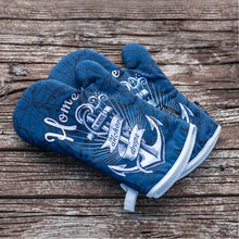 Load image into Gallery viewer, Nautic Home Navy Oven Mitts And Potholder Set
