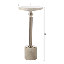 Load image into Gallery viewer, White Marble &amp; Metal Table with Pedestal Base
