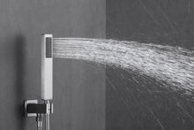 Carregar imagem no visualizador da galeria, wonderland shower inc Shower Faucets Sets 12-Inch Brushed Nickel Flush Mount Shower Faucet Set: 4-Way Thermostatic Control, 64-Color LED Lights, Bluetooth Music, Body Sprayers, and Regular Head

