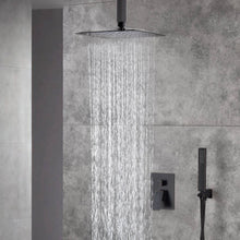 Load image into Gallery viewer, wonderland shower inc Shower Faucets Sets 12&#39;&#39; non led rain head 12 Inch or 16 Inch Ceiling Mount Oil Rubbed Bronze Shower System - Options for LED or Non-LED Light
