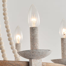 Load image into Gallery viewer, Wood Bead 6-Light Chandelier
