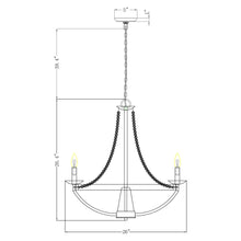 Load image into Gallery viewer, Wood Bead 6-Light Chandelier
