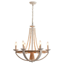 Load image into Gallery viewer, Wood Bead 6-Light Chandelier
