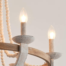 Load image into Gallery viewer, Wood Bead 6-Light Chandelier
