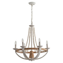 Load image into Gallery viewer, Wood Bead 6-Light Chandelier
