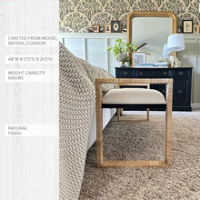 Carregar imagem no visualizador da galeria, Woven Rattan Wooden Bench
