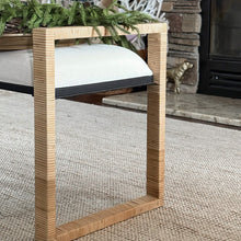 Carregar imagem no visualizador da galeria, Woven Rattan Wooden Bench

