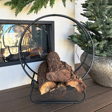 Carregar imagem no visualizador da galeria, Black Iron Loop Fireplace Log Holder
