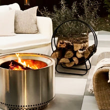 Carregar imagem no visualizador da galeria, Black Iron Loop Fireplace Log Holder
