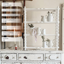 Load image into Gallery viewer, 24 Inch White Spindle Wood Shelf

