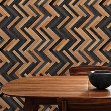 Cargar imagen en el visor de la galería, Modern Design Wooden Zigzag Panel Wallpaper Mural. #6736

